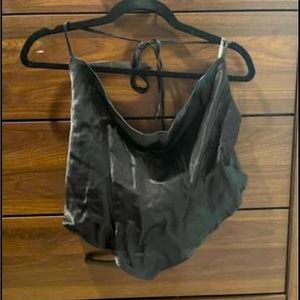 Black flowy crop top